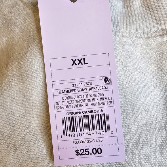 Oversized PulloverSweatshirt, Heather Gray, XXL, NWT - Picture 7 of 7